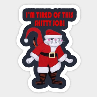 Meowy Catmas Cat Santa Sticker